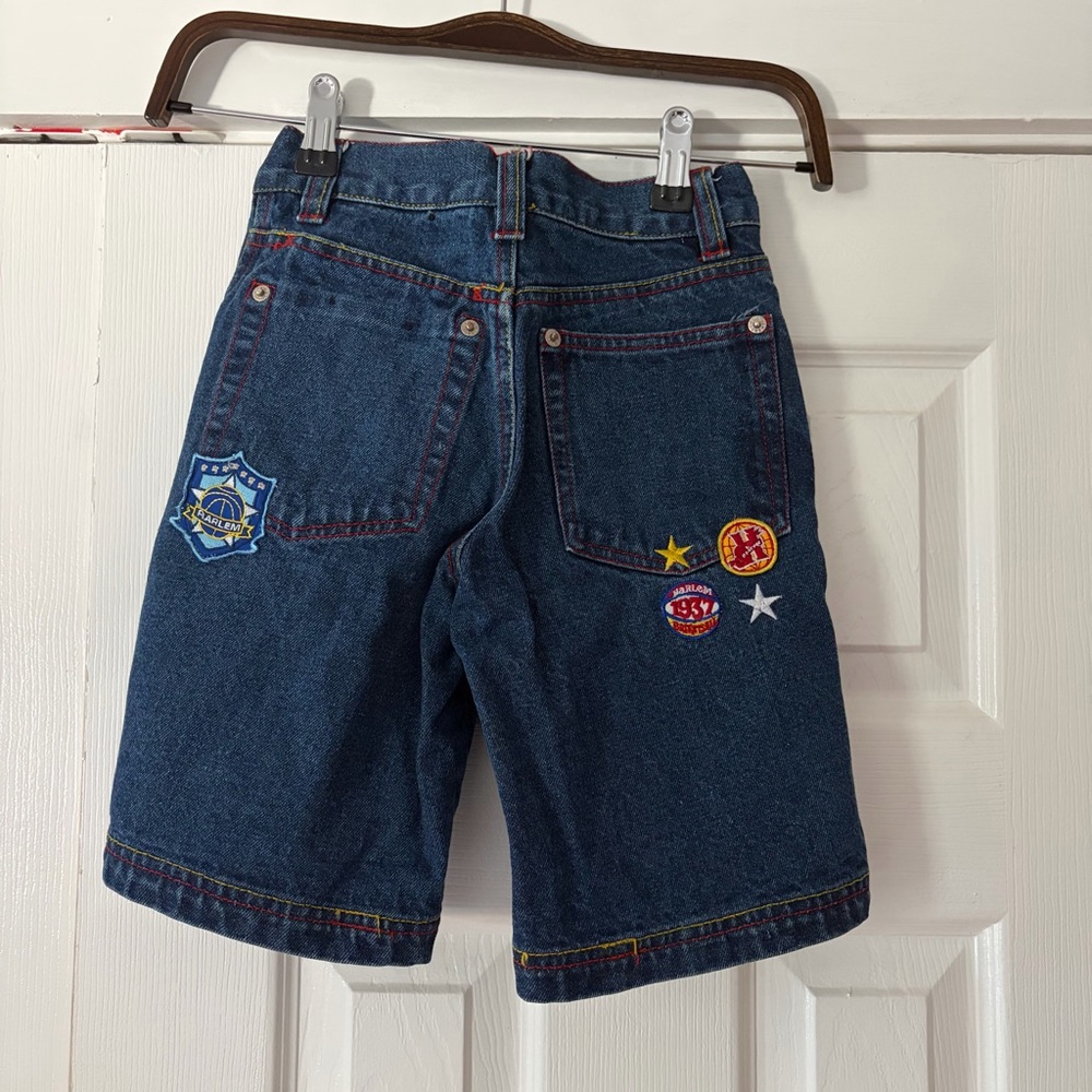 Kids Denim Harlem Globetrotters Shorts‎ 4 Da Street Size 7 EUC - Picture 2 of 6